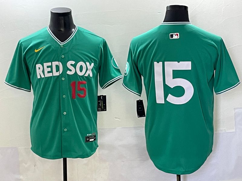 Men 2025 Boston Red Sox #15 No Name Dark Green Joint Name Nike MLB Jersey style 4